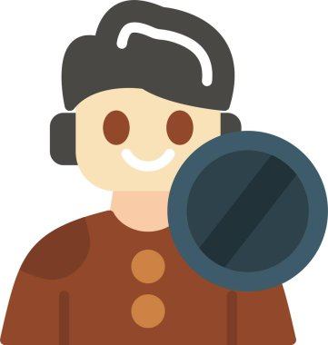 Beyaz arka planda, fotoğraf makinesi olan bir avatar..