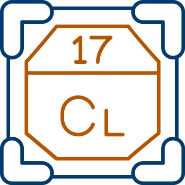 17 Klor Simgesi, Web Kullanımı için Basit Vektör İllüstrasyonu