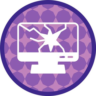 Kırık Ekran Simgesi, Web Kullanımı için Basit Vektör İllüstrasyonu