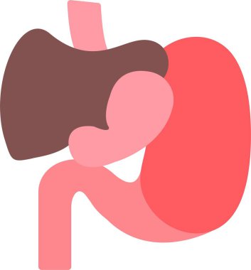 karaciğer düz stil ikonu, vektör çizim