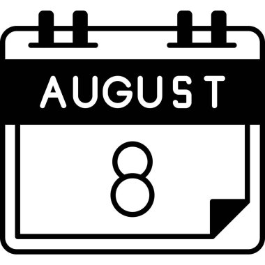 takvim glyph vektör simgesi tasarımı