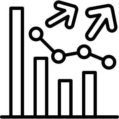 iş büyüme grafiği simgesi ana hatlar biçiminde