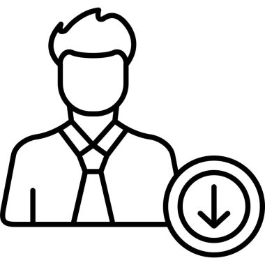 İş adamı. Web simgesi basit illüstrasyon