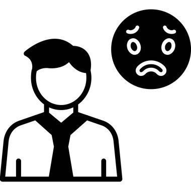 hüzünlü simge, vektör illüstrasyonu