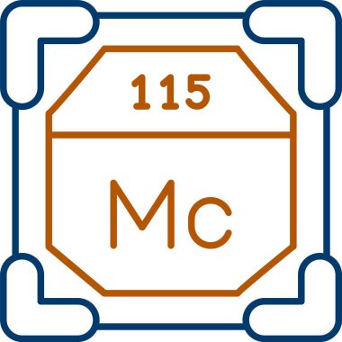 115 Moscovium Simgesi, Web Kullanımı için Basit Vektör İllüstrasyonu