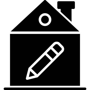 Bina. Web simgesi basit illüstrasyon