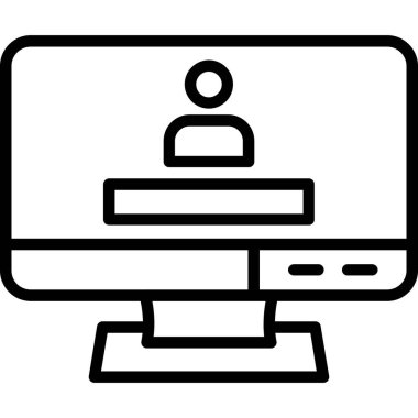 Ekran simgesini izle. beyaz arkaplanda izole edilmiş web tasarımı için izleyici ekran ikonu