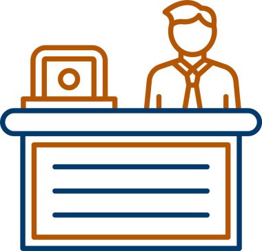 Web Kullanımı İçin Sıkı Çalışma Simgesi, Basit Vektör İllüstrasyonu