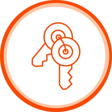 Web Kullanımı için Kapı Anahtarı Simgesi, Basit Vektör İllüstrasyonu