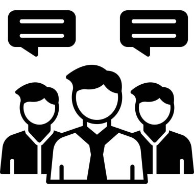 Konuşma balonu simgesi, vektör illüstrasyonu olan insanlar