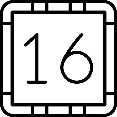 15 tarih vektör simgesi. biçim ana hat sembolü, beyaz renk, yuvarlak açılar, gri arkaplan