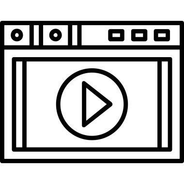 Video oynatıcı ikon vektör illüstrasyonu