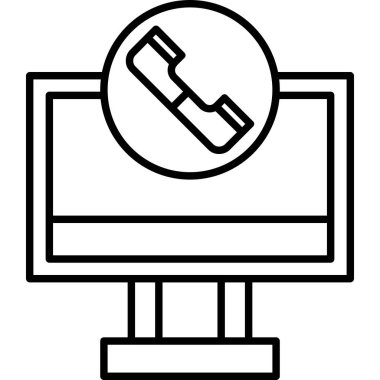 Çağrı merkezi simgesi. Beyaz arkaplanda izole edilmiş web tasarımı için ana hat çağrı merkezi vektör simgesi