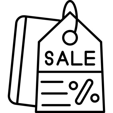 İndirim indirimi simgesi, taslak biçimi