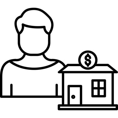 banka ve finans satırı vektör simgesi.