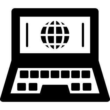 Harita simgesi olan bilgisayar. vektör illüstrasyonu