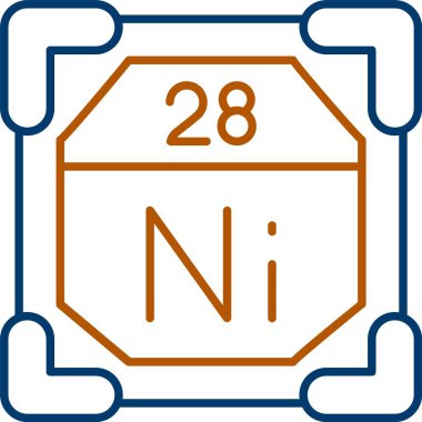 28 Nickel Simgesi, Web Kullanımı için Basit Vektör İllüstrasyonu
