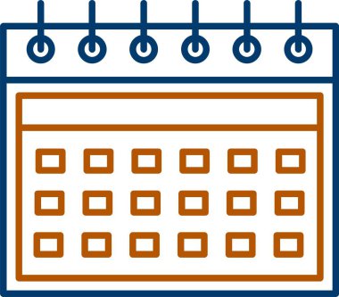 Web Kullanımı için Takvim Simgesi, Basit Vektör İllüstrasyonu