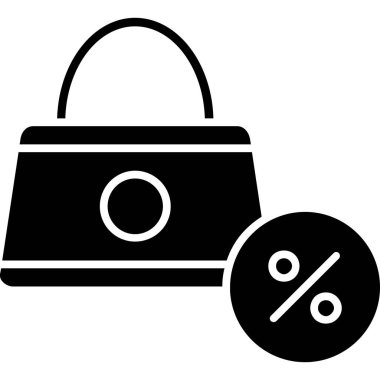 Yüzde işaretli alışveriş torbası, indirim sembolü