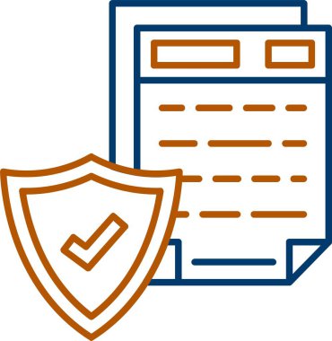 Web Kullanımı için Sigorta Simgesi, Basit Vektör İllüstrasyonu