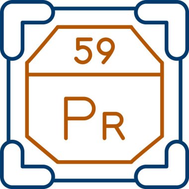 59 Praseodymium Simgesi, Web Kullanımı için Basit Vektör Resimleri