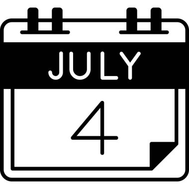 Ağustos 4 Glyph vektör simgesi dekoru