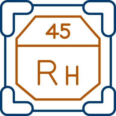 45 Rodyum Simgesi, Web Kullanımı için Basit Vektör İllüstrasyonu