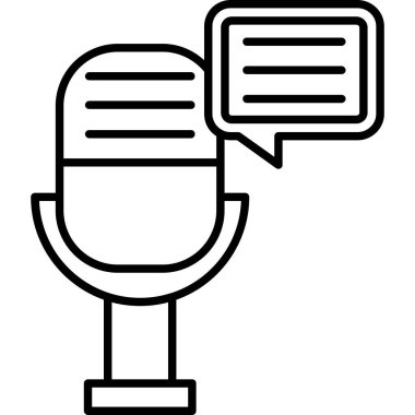 mikrofon simgesi, dış hat vektörü