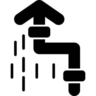 su musluğu simgesi, basit vektör illüstrasyonu