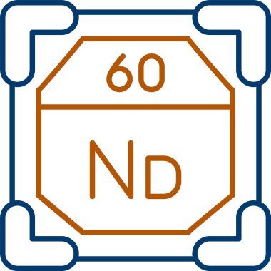 Web Kullanımı için 60 Neodymium Simgesi, Basit Vektör İllüstrasyonu