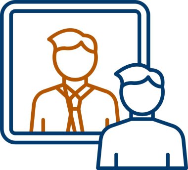 Web Kullanımı için Kendini Yansıtma Simgesi, Basit Vektör İllüstrasyonu