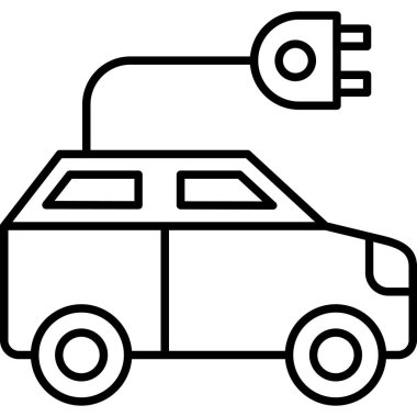 araba elektrikli araç simgesi