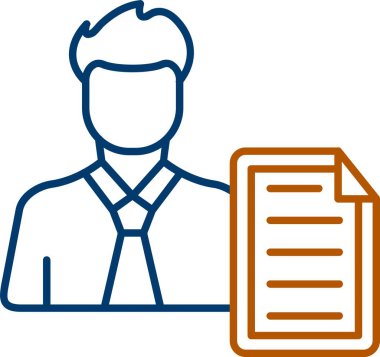 Web Kullanımı için Kullanıcı Kağıt Simgesi, Basit Vektör İllüstrasyonu