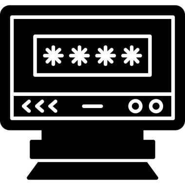 veri koruma parola simgesi ana hat biçiminde