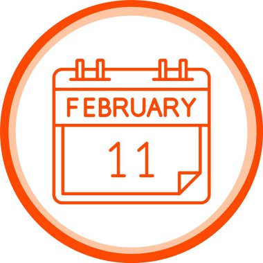 11 Şubat Simgesi, Web Kullanımı için Basit Vektör İllüstrasyonu