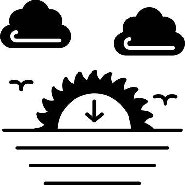 Hava tahmini iklim simgesi ana hatlar biçiminde