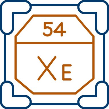 54 Xenon Simgesi, Web Kullanımı için Basit Vektör İllüstrasyonu