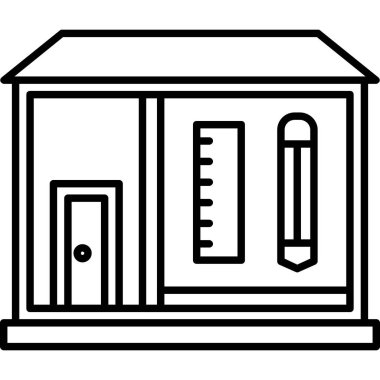 Banka binası simgesi, basit tasarım