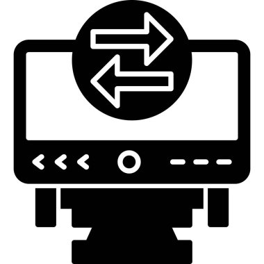 Bilgisayar monitör simgesini, basit vektör çizim