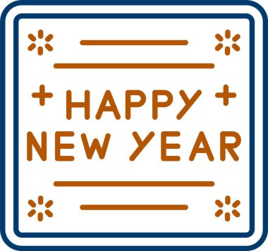 Web Kullanımı İçin Mutlu Yıllar Simgesi, Basit Vektör İllüstrasyonu