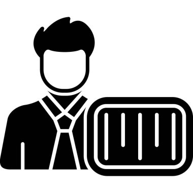 Elinde bavul olan bir adamın vektör çizimi