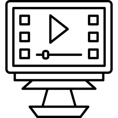 video oynatıcı simgesi, vektör illüstrasyonu