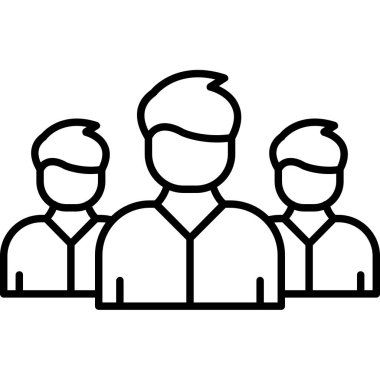 grup insan ikon vektörü. çizgi grup insan resimlemesi.