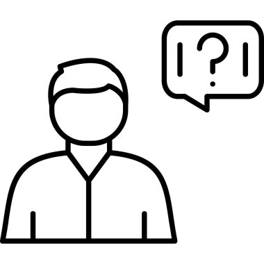 İnsan simgesi vektör illüstrasyonuyla soru işareti