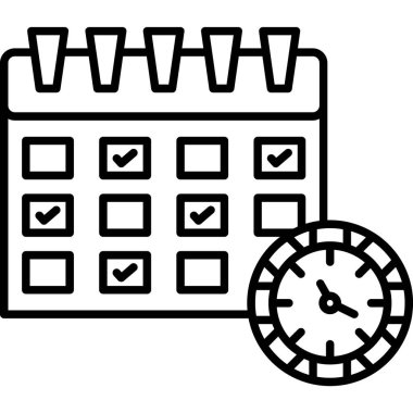 Takvim simgesi vektör illüstrasyonu