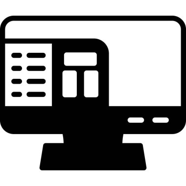 bilgisayar izleme simgesi, vektör illüstrasyonu