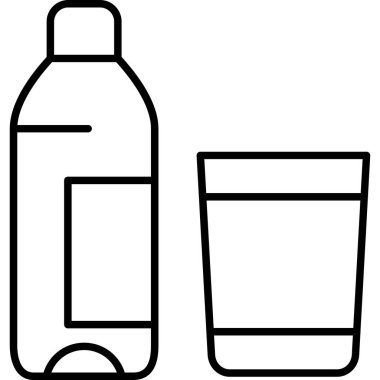 Plastik şişe simgesi, anahat stili