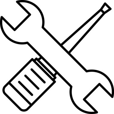 Tornavida. Web simgesi basit illüstrasyon