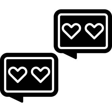 Konuşma balonu simgesi setiyle sohbet kalbi