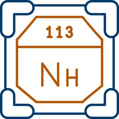 113 Nihonyum Simgesi, Web Kullanımı için Basit Vektör İllüstrasyonu